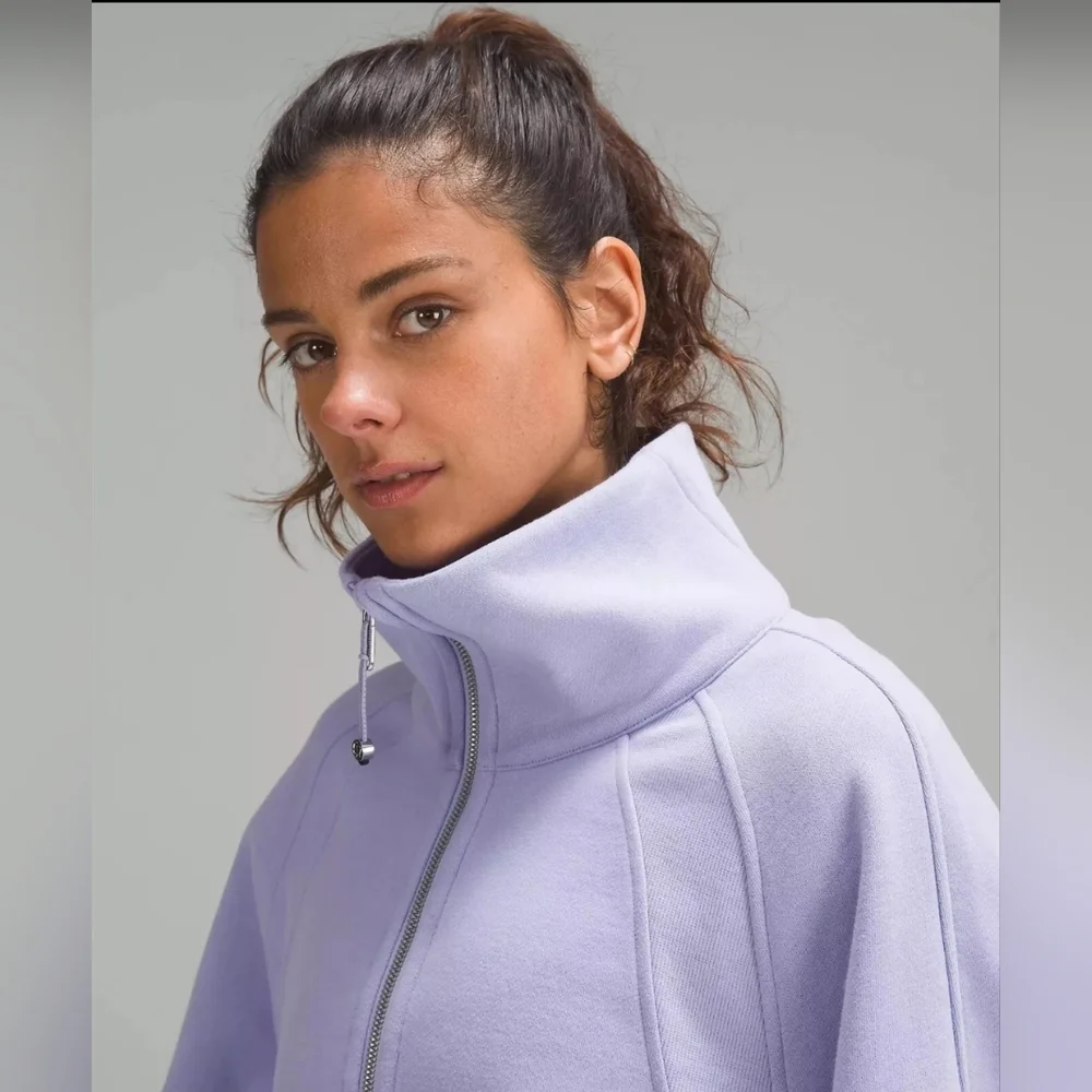 LULULEMON Scuba Oversized Funnel Neck Half-Zip XS/S Lilac Hoodie Sweatshirt - Picture 3 of 7